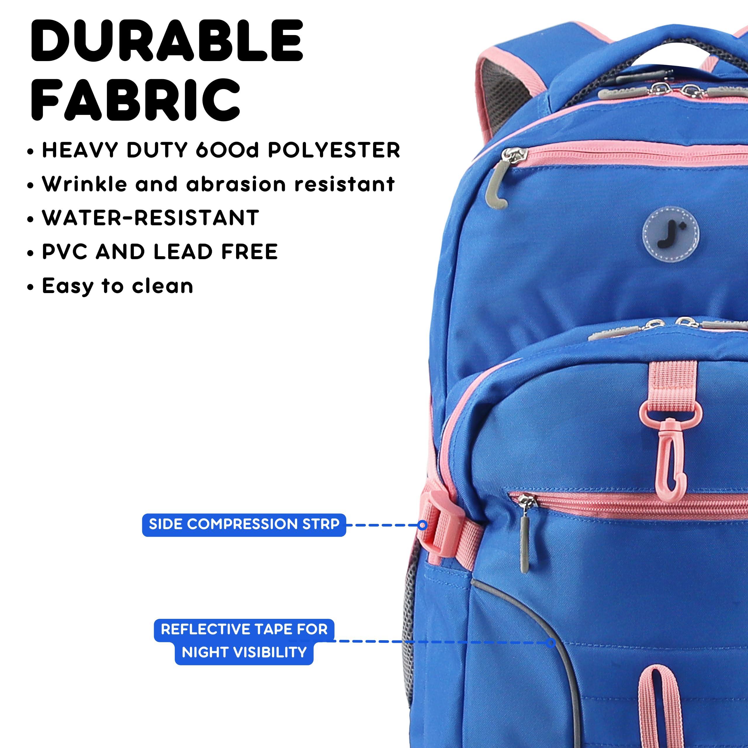 J World New York J World New York Atom Multi-Compartment Laptop Backpack, Navy Pink, One Size