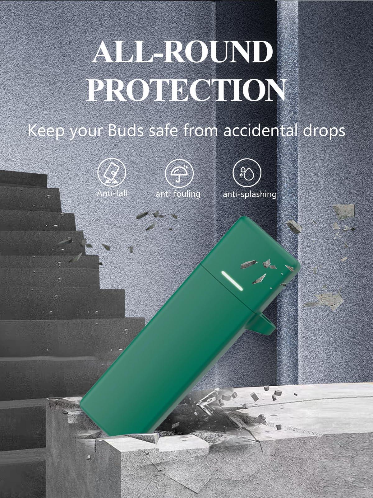 WUNIAK Case for Soundcore by Anker A30i Noise Cancelling Earbuds, Soft Silicone Protective Portable Scratch Shock Resistant Compatible with Shell with Cleaner Kit & Carabiner & LanyardGreen.