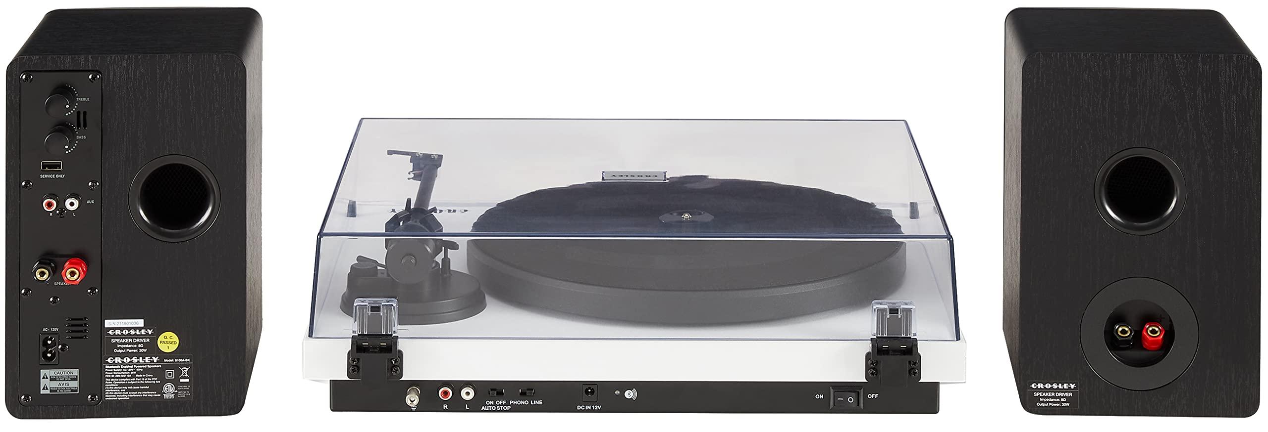 Crosley Crosley KT6101-WH Belt-Drive Bluetooth Turntable with Built-in Preamp and Included Speakers, White