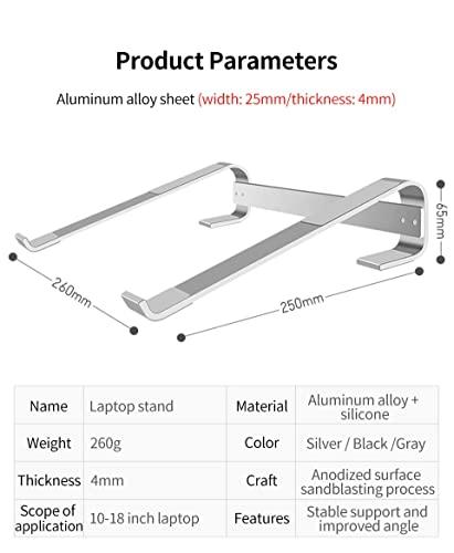 TranLong Portable Laptop Stand, Universal Portable Laptop Stand Adjustable ABS or Aluminum Desktop Stand for MacBook Air Pro Tablet Laptop Holder (Silver)