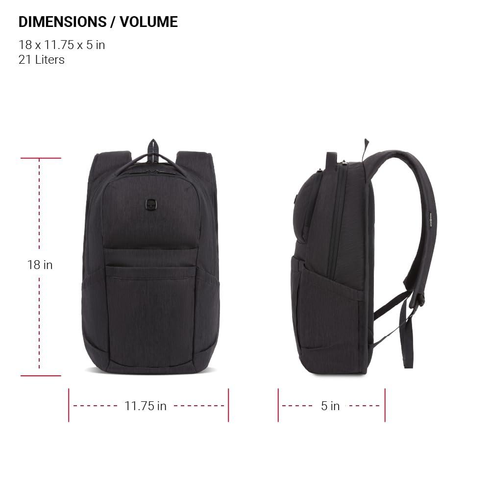 SwissGear SwissGear 8183 Laptop Backpack, Charcoal Heather, 18 Inches
