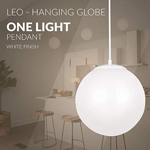 Sea Gull Lighting Sea Gull Lighting 6024-15 Leo Globe Pendant Hanging Modern Fixture, One - Light, White