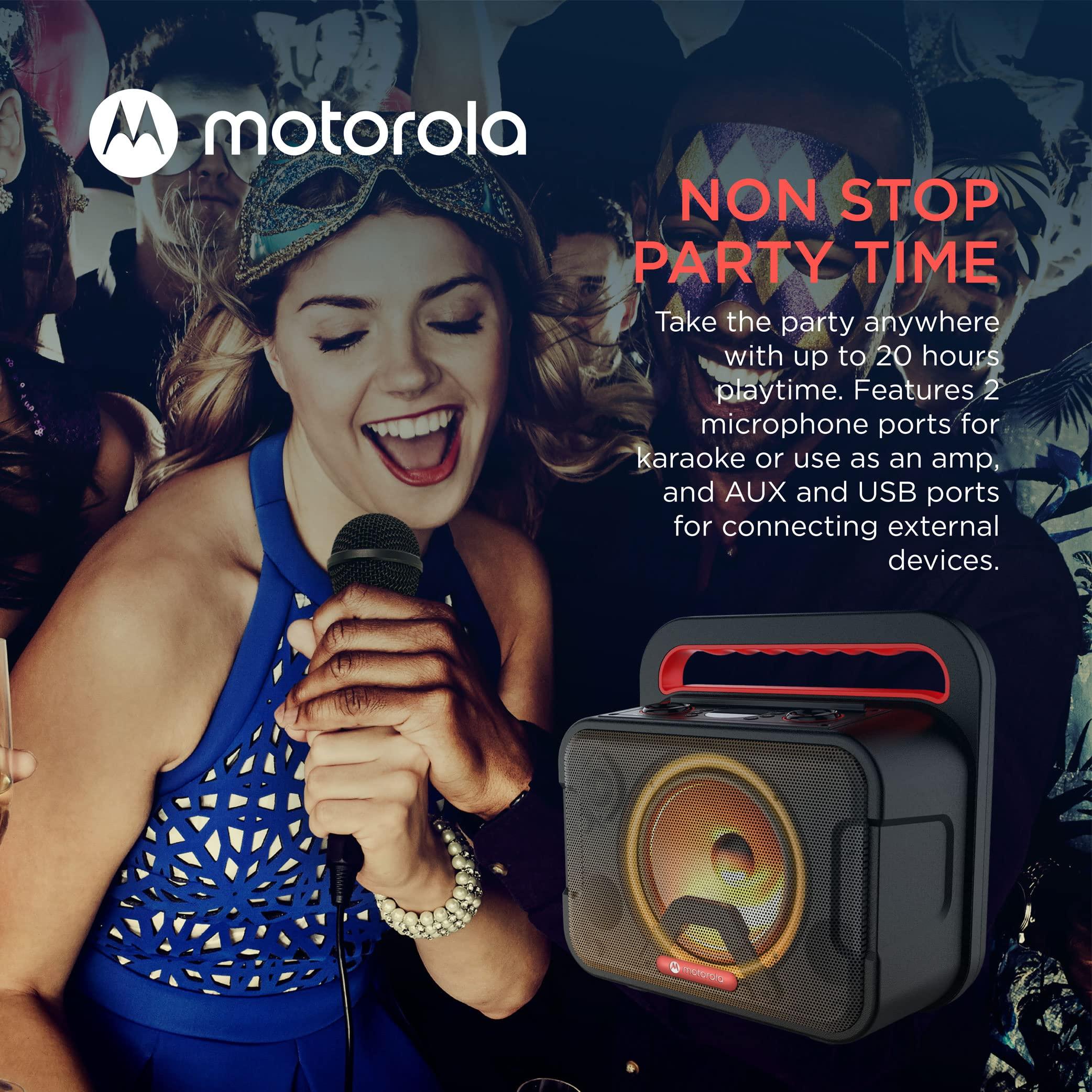 Motorola Sound Motorola ROKR 810 Wireless Bluetooth Portable Speaker with Built-in Subwoofer - 40W, Microphone, Connects to Smartphone, IPX4 Water Resistance, Integrated LED Lights, Smooth Sound