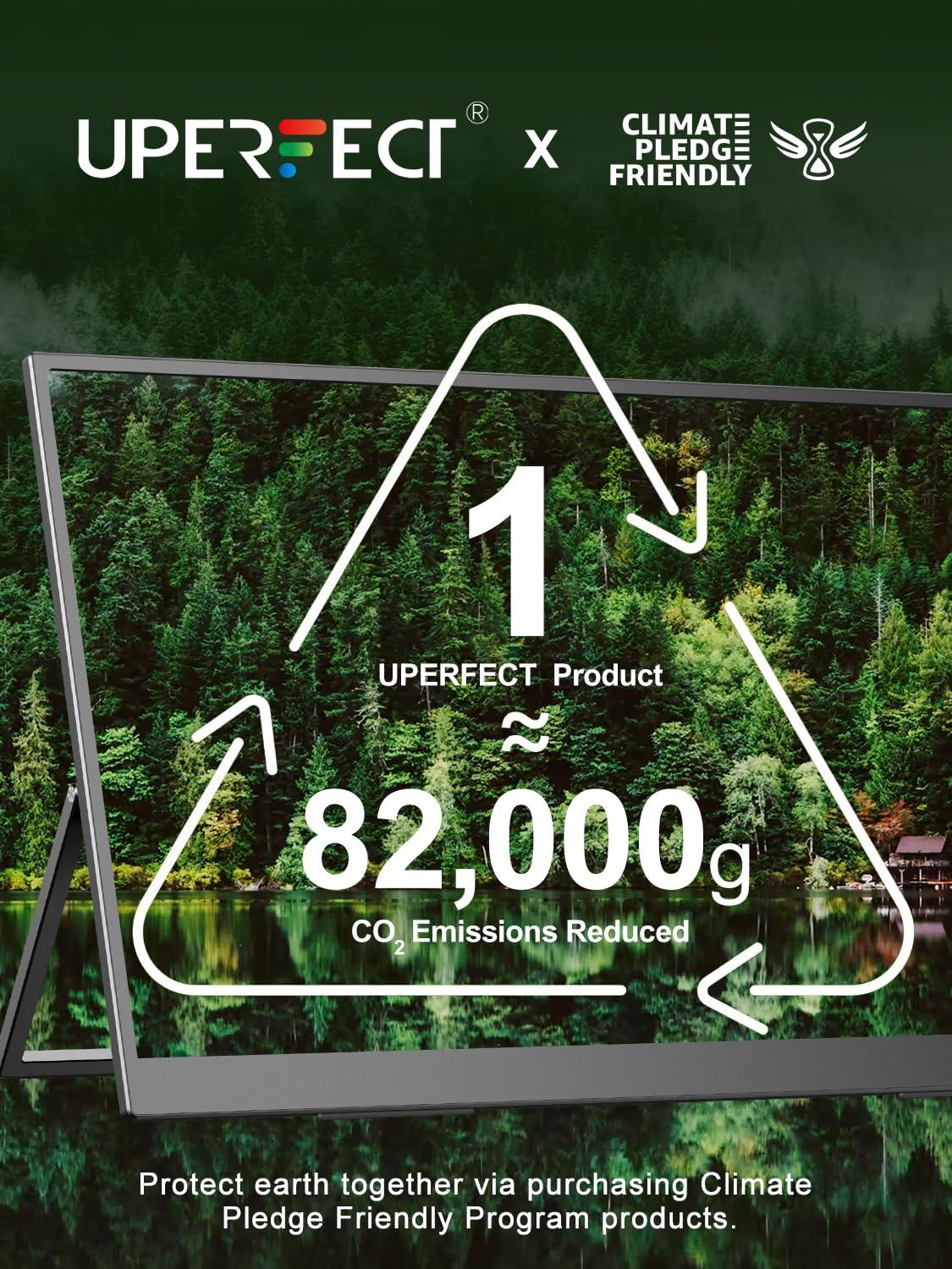 UPERFECT UPERFECT Portable Monitor 18.5-inch 120HZ 100% sRGB 1080P w/VESA & Stand 180 Adjustable Ultra-Slim & Lightweight Frameless FHD FreeSync IPS HDR Gaming Display, Travel Second Monitor for Laptop