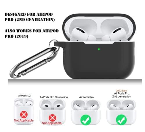 Earbudz Airpod Pro Replacement Tips [6 Pairs] + Glow in Dark Green Silicone Case for Airpods Pro 2nd Generation