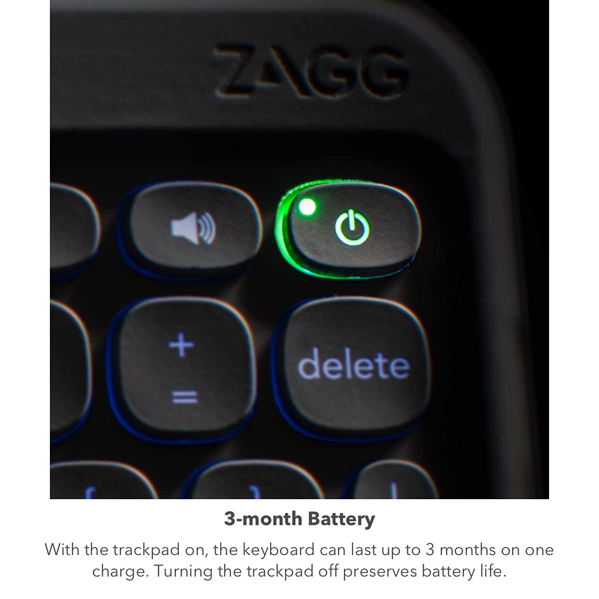 ZAGG ZAGG - Pro Keys Wireless Keyboard with Trackpad and Detachable Case - Compatible with The Apple iPad 10.2\"(Gen 7,8,9) - Charcoal