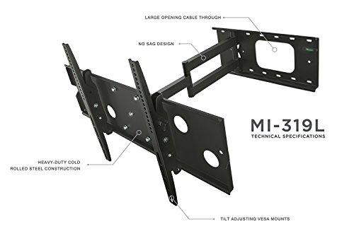 Mount-It! Mount-It! Long Arm TV Wall Mount with 26 Inch Extension, Swing Out Full Motion Design for Corner Installation, Fits 40 50, 55, 60, 65, 70 Inch Flat Screen TVs, 220 Lb Capacity