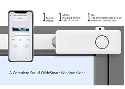 Olide Olide Smart Window Slider, Alex Google Home Control Smart Sliding Window Opener (18 inch)