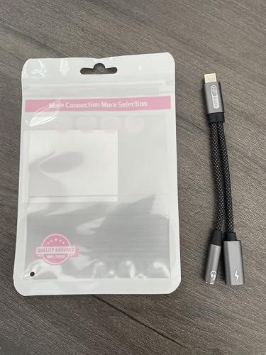 Liaoan USB C to 3.5mm headphones and charging adapter, 2-in-1 USB C to 3.5mm female head and USB C charging port, fast charging, suitable for mobile phone 15 Pro Max Plus, S21 S22 S23 S24 Ultra, Note 20.