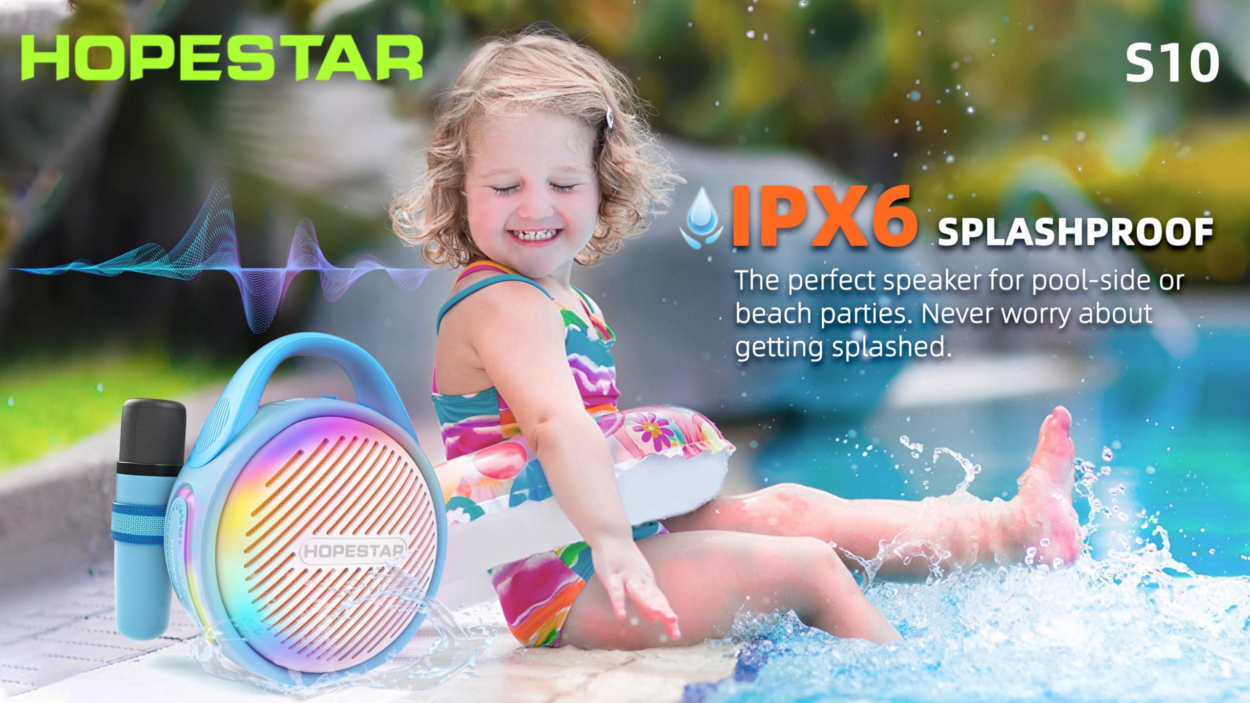 WorryFree Gadgets Portable Wireless 20W Waterproof Bluetooth Karaoke Speaker with Two Microphones for Kids, 3600mAh, Stereo Audio, AUX/TF Card (Green)