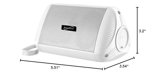 Supersonic Supersonic SC-1450IPX Water Resistant Portable Bluetooth TWS Speaker, IPX6 Water Resistant, Secure Pairing, Micro SD Card Slot, 3.5mm Input, Rechargeable, Convenient Wrist Band (White)