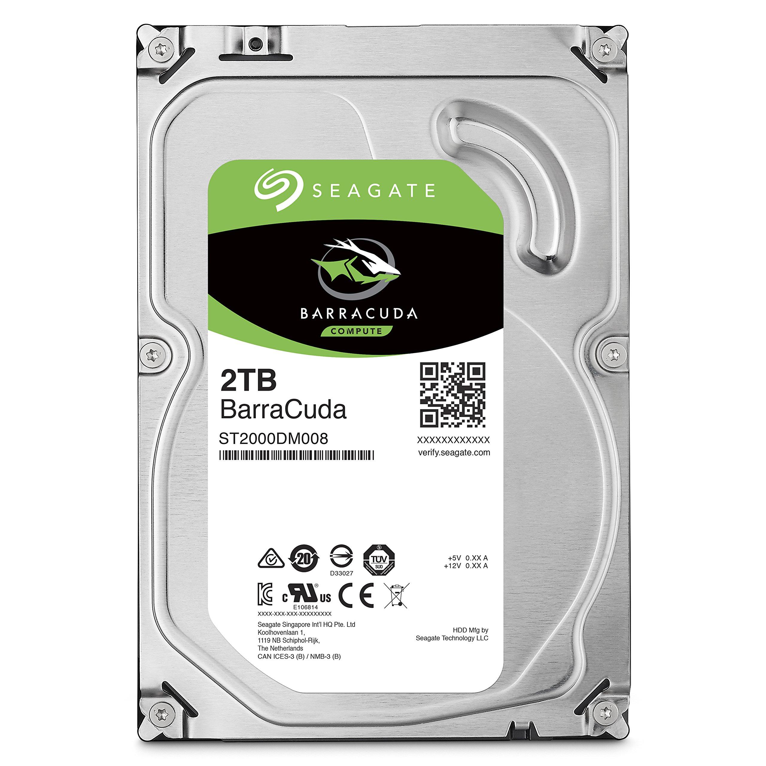 Seagate Seagate BarraCuda 2TB Internal Hard Drive HDD 3.5 Inch SATA 6Gb/s 7200 RPM 256MB Cache Frustration Free Packaging (ST2000DM008/ST2000DMZ08)
