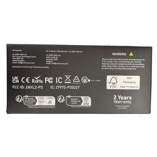 PowerLocus PowerLocus Bluetooth Headphones Over Ear, 50H Playtime with 4 EQ Modes Wireless Headphones with Microphone, HiFi Stereo Deep Bass, Soft Ear Cups, Foldable Lightweight Headset for Travel/Office/Workout