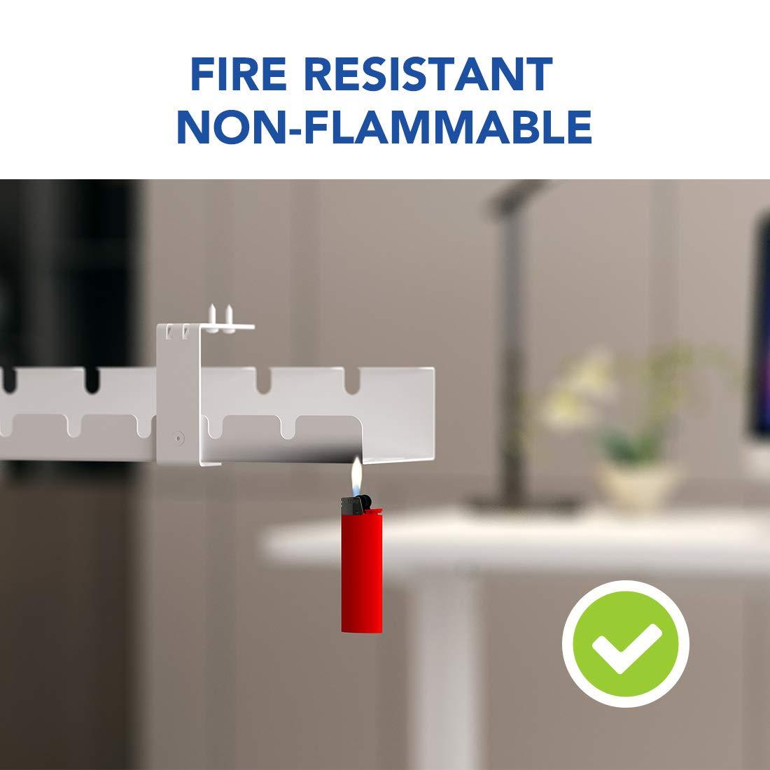 FLEXISPOT FLEXISPOT Under Desk Cable Management Tray, Metal Raceway Wires Cable Tidy Organizer, Office and Home Cable Tray Use for Standing Desk (Black)