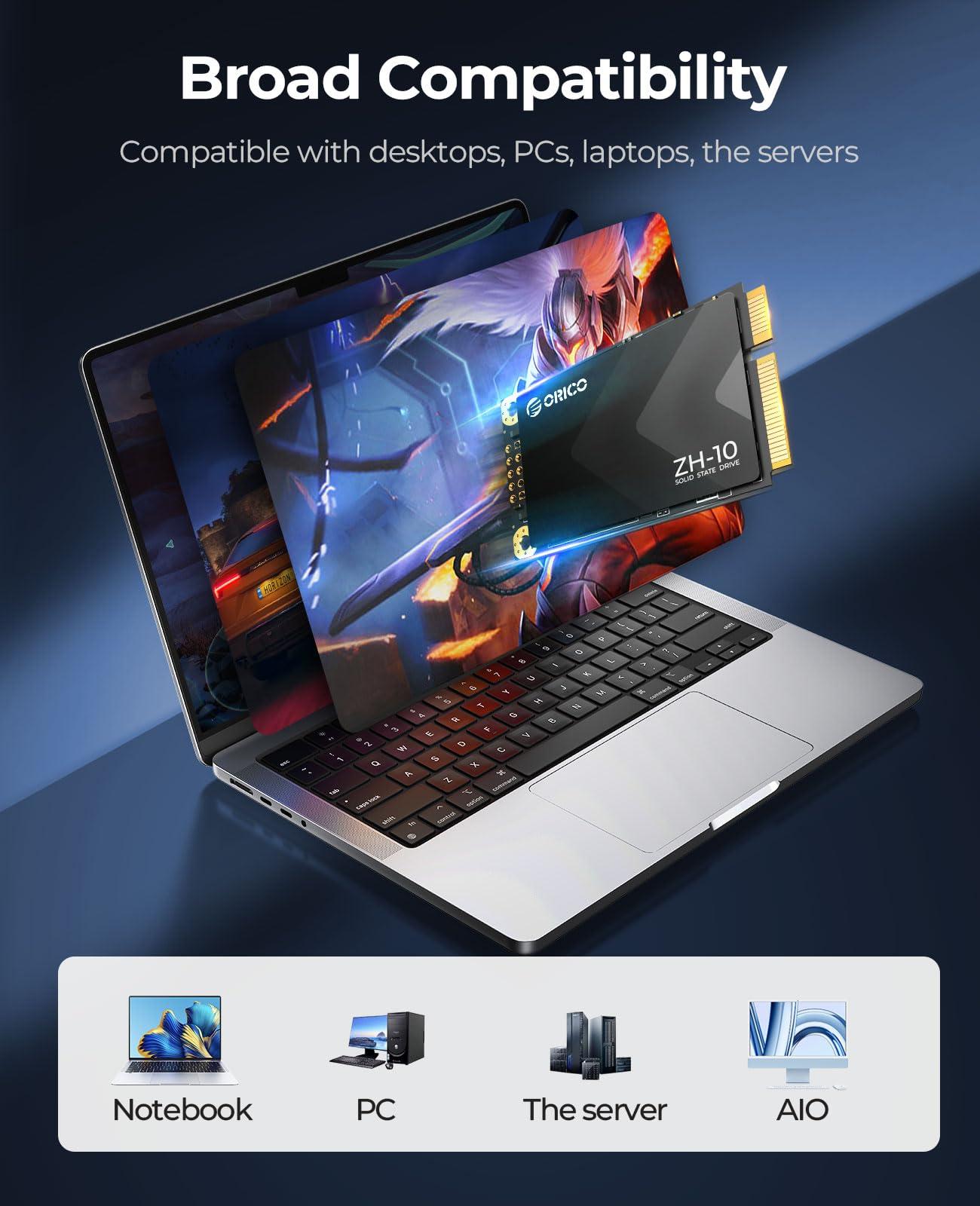 ORICO ORICO 2TB mSATA SSD, SATA III 6Gbps 3D NAND Internal Solid State Drive for Laptops Ultrabooks Desktop-ZH10 (2TB)