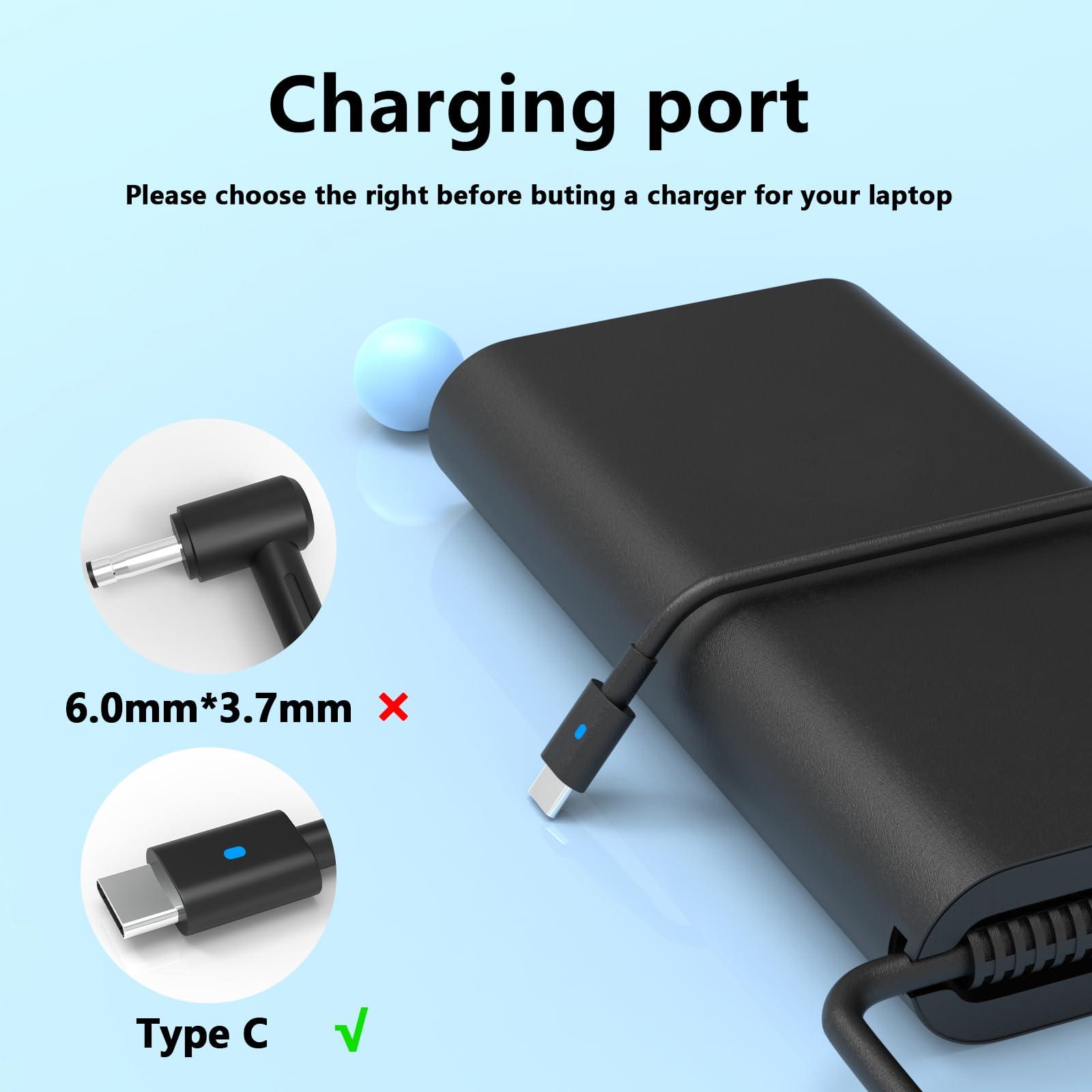 GERVGHS 130W Laptop Charger USB C for Dell Inspiron 16 7620 7630 7620/7630 2-in-1 14 Plus 7420 7430 7430 2-in-1P127F P154G P165G Dell Precision 5560 5570 Dell XPS 15 17 Charger Type C Power Cord