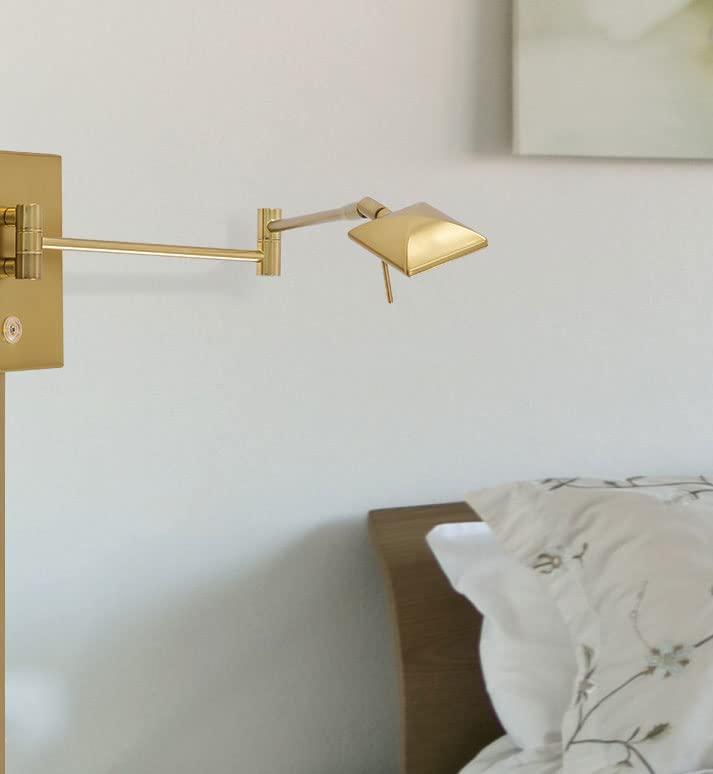 GEORGE KOVACS GEORGE KOVACS P4328-647 George\'s Reading Room LED Swing Arm Wall Lamp, 1-Light, 8 Total Watts, 6.25-in H x 13.75-in W, Copper Bronze Patina