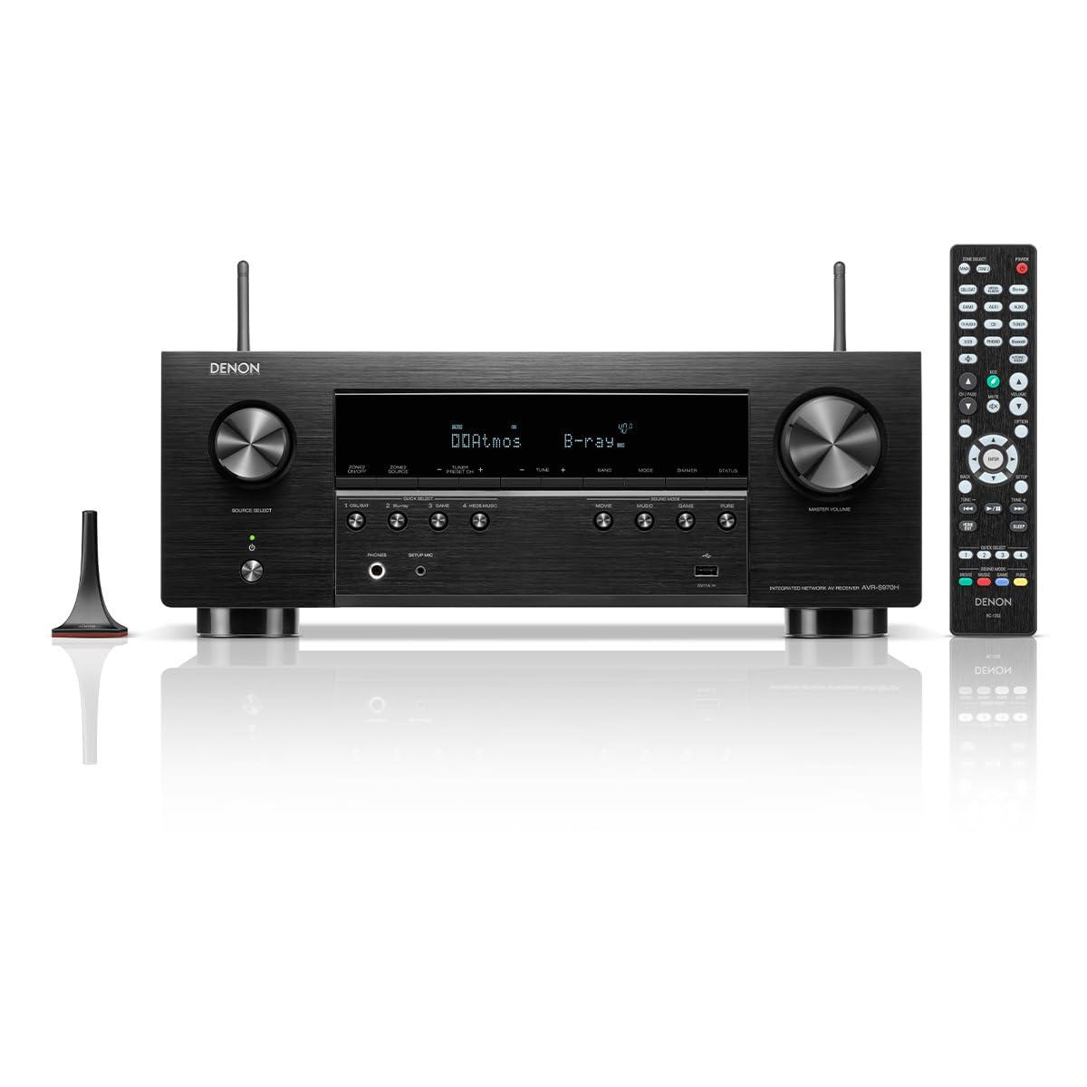 Denon Denon AVRS970H 7.2 Channel AV Receiver with DTS Virtual:X and Dolby Atmos with 5 Year Amber Protection Plan (2022)