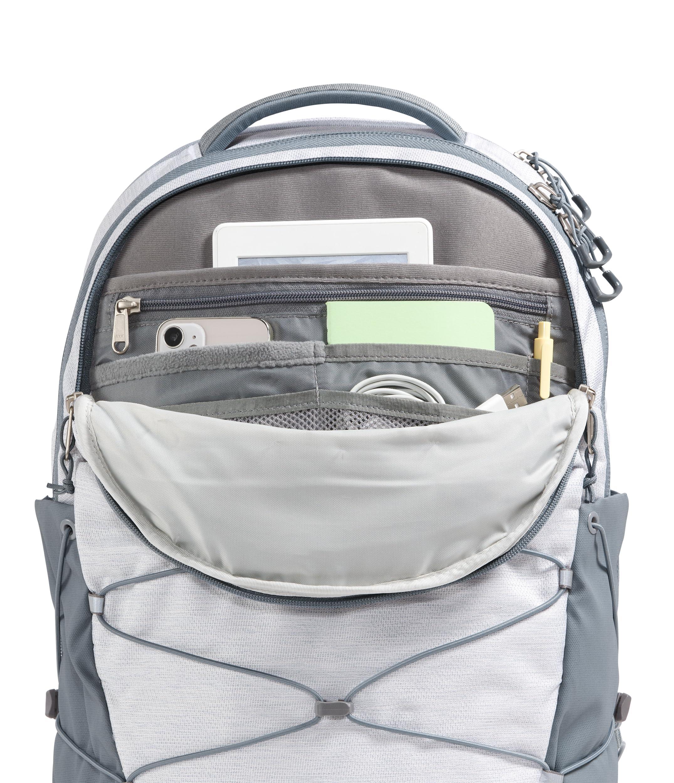 THE NORTH FACE THE NORTH FACE Women's Borealis Commuter Laptop Backpack | Everyday Travel Bag with 16" Laptop Sleeve, Women-Specific Fit, Reflective Details, TNF White Metallic Mlange/Mid Grey-NPF, One Size