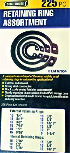 Storehouse 225 Piece External/Internal Retaining Ring Assortment