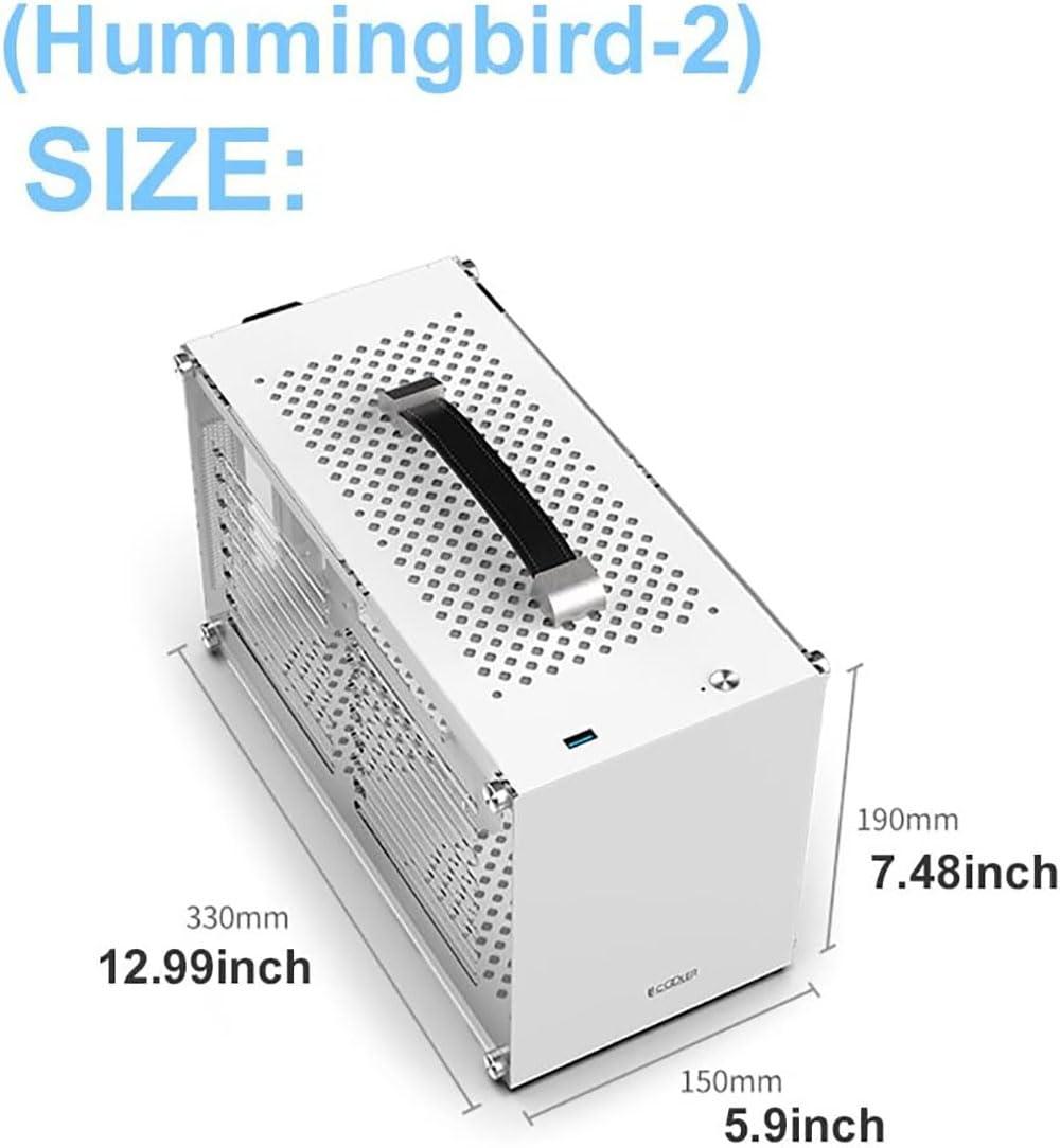 MerainMe ITX Mini A4 Computer Case 7.5L Aluminum Mini-ITX Motherboard Small PC Case Test Bench Support SFX Power Supply 300mm Vedio Card Transparent Acrylic Side Panel