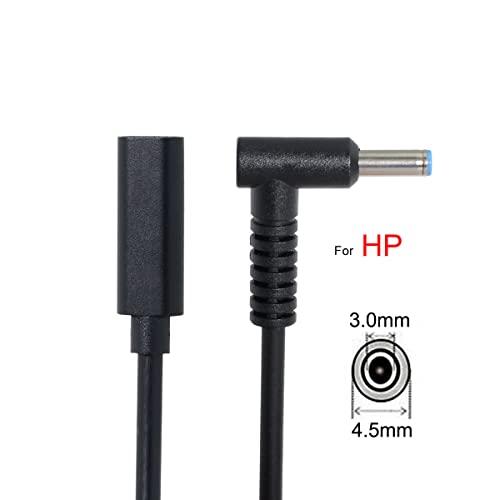 cablecc cablecc Type C USB-C Female Input to DC 4.5x3.0mm Power PD Charge Cable fit for HP Laptop 18-20V