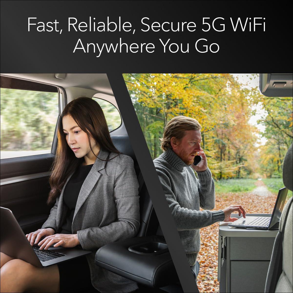 NETGEAR NETGEAR Nighthawk M6 Pro Mobile Hotspot 5G mmWave, 8Gbps, Unlocked, AT&T, T-Mobile, Verizon International Roaming 125 Countries, WiFi 6E, Portable Device for Travel, Modem Wireless Router (MR6550)