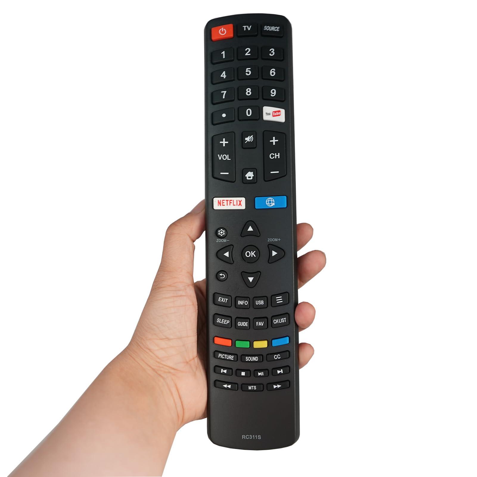 Kassionel RC311S Replacement Remote fit for Pioneer TV PLE-32S1HD PLE-65D1800 PLE-32S08HD PLE-40S08FHD PLE-43D1202UD PLE-43S09UHD PLE-50S08UHD PLE-32S08HD PLE-50D1200F PLE-43D1202UD PLE-55S08UHD
