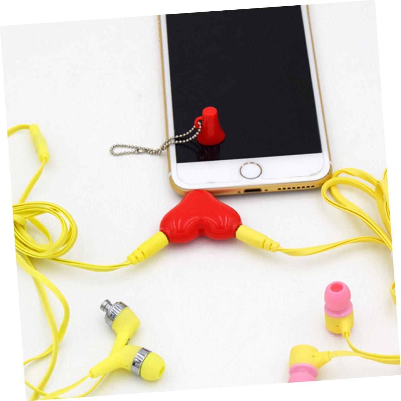 ETHZZLE ETHZZLE Heart Headphone Splitter 2-Way for Music Sharing Heart Shaped Earphone Adapter 3.5mm Jack Red