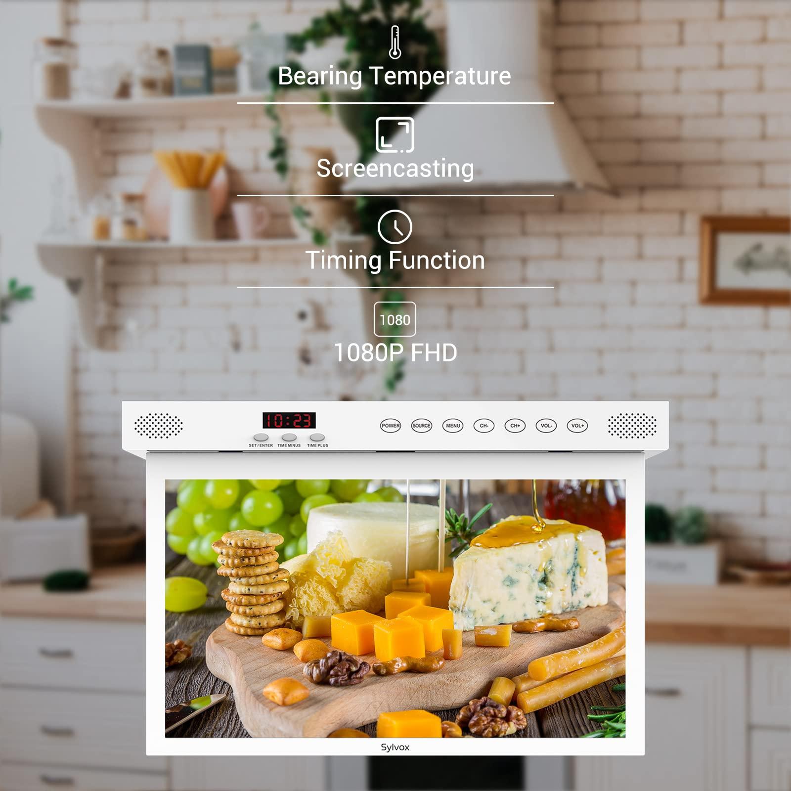 SYLVOX SYLVOX Kitchen TV,15.6 inch Under Cabinet TV, Televison for Kitchen, Smart TV Built-in APP Store, Support WiFi Bluetooth, 1080P Small TV for RV Camper, Bedroom, Boat