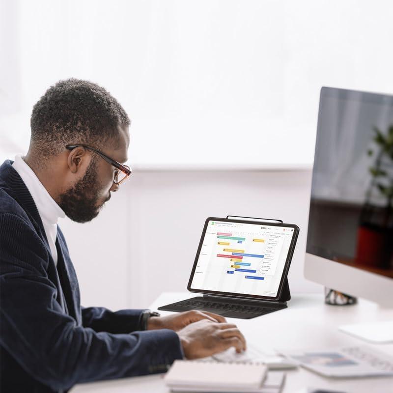 Satechi Satechi iPad Pro Case 12.9 inch (3rd-gen, 4th-gen, M1, and M2) - Magnetic iPad Vegan Leather case with Apple Pencil 2 Charging - Compatible with Apple Folio/Magic Keyboard - Black