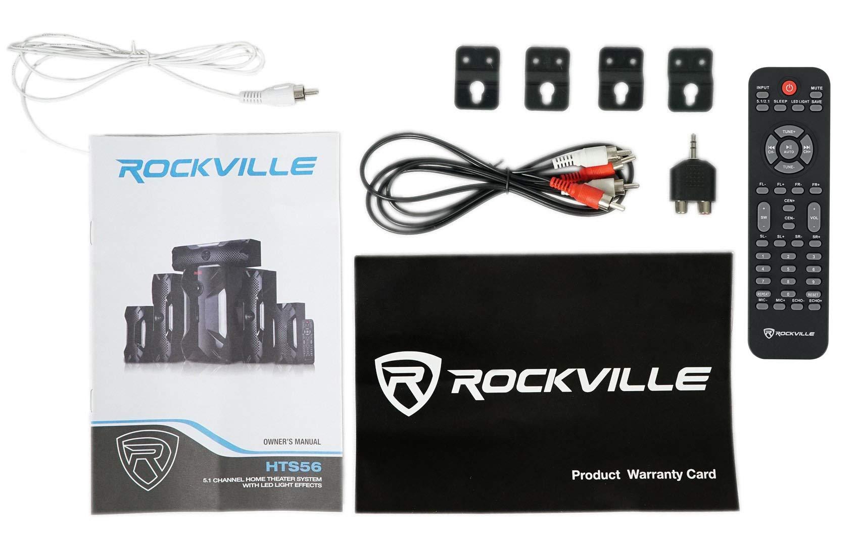 Rockville Rockville Bluetooth Home Theater Karaoke Machine System w/8" Sub + Wireless Mics