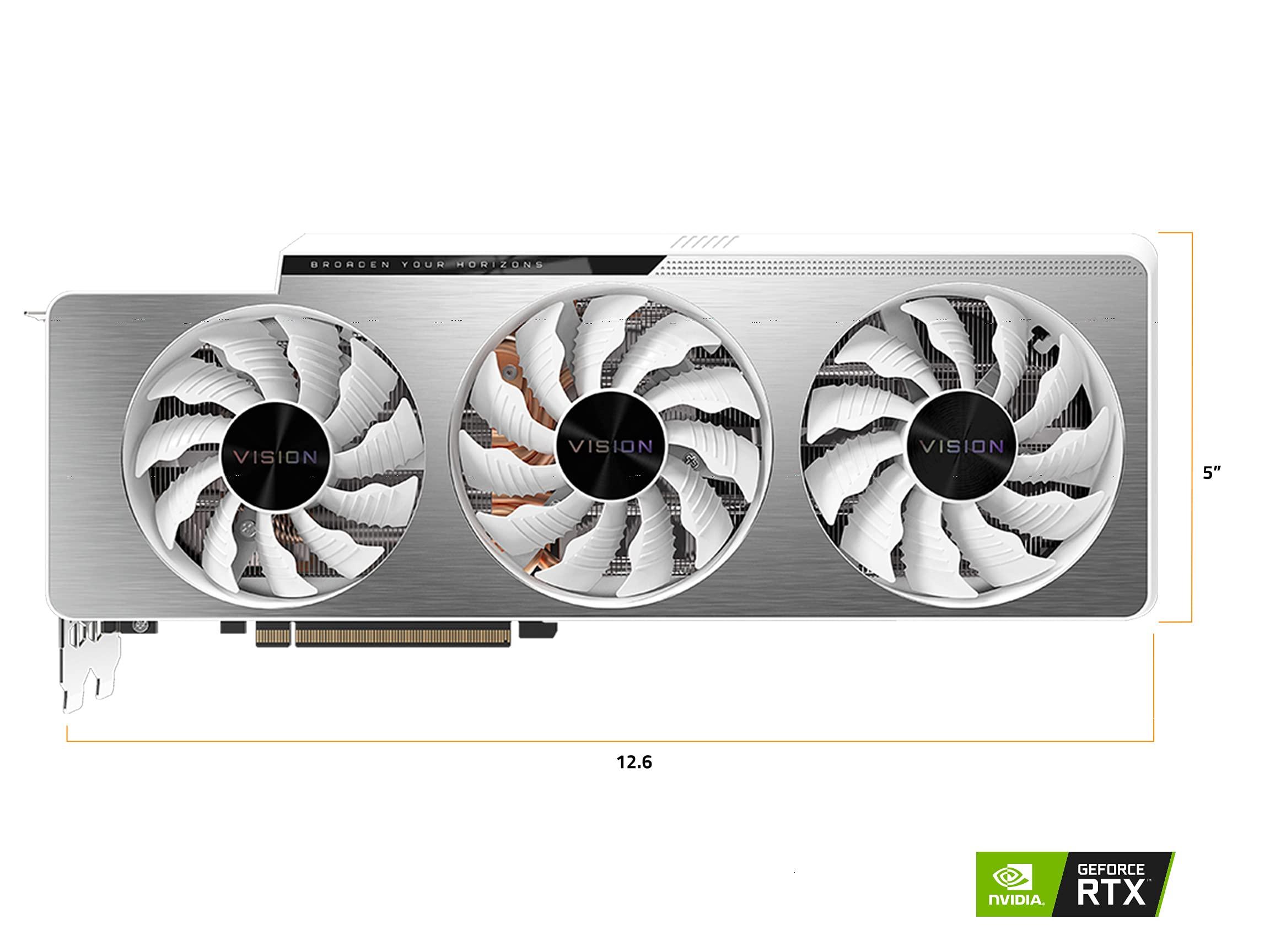 GIGABYTE GIGABYTE GeForce RTX 3080 Ti Vision OC 12G Graphics Card, 3X WINDFORCE Fans, 12GB 384-bit GDDR6X, GV-N308TVISION OC-12GD Video Card