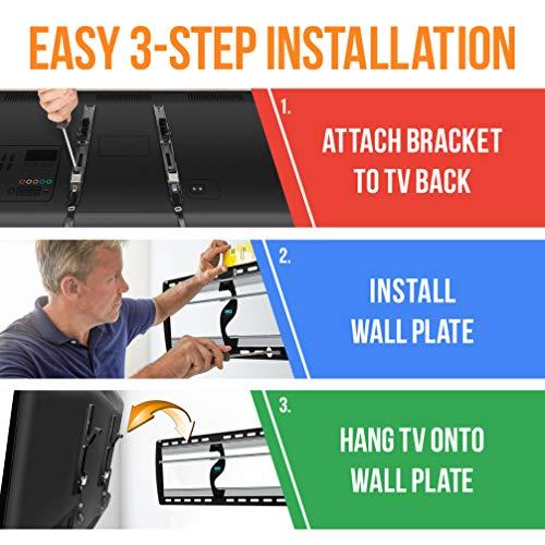 Pyle Pyle Tilting Wall Mount TV Bracket - Heavy Duty Universal Flat Screen TV Wall Mount - Mounts 26-52" LED/LOLED & Plasma TV Flat Screens - Medium Tilt, VESA Mounting, 110 lbs Weight Capacity PYWM24