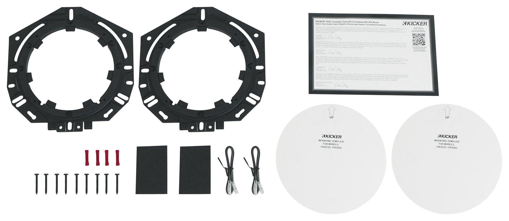 Audiosavings Audiosavings Bundle: (2) Kicker 51KSC6504 6.5" 100 Watt RMS Car Audio Speakers KSC6504 KSC650 Bundle with (2) Rockville RPB3-BLACK Handheld Wireless Linking Portable Bluetooth Speakers(4 Items)