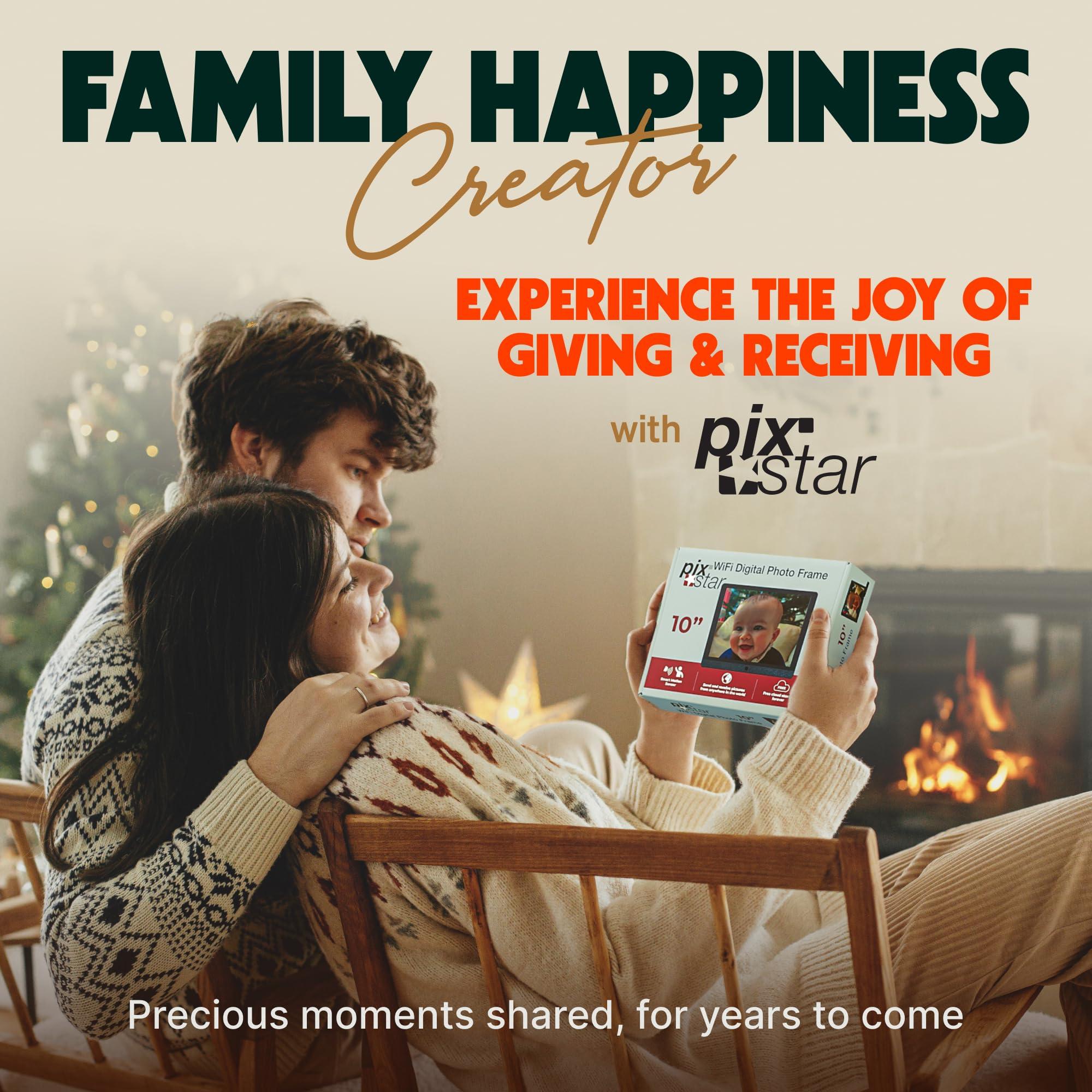 Pix Star PixStar 10 inch Digital Frame WiFi | Free Unlimited Cloud Storage | Motion Sensor | Highly giftable for Grandparents | IPS Display | Easy Setup Digital Photo Frame | Electronic Picture Frame