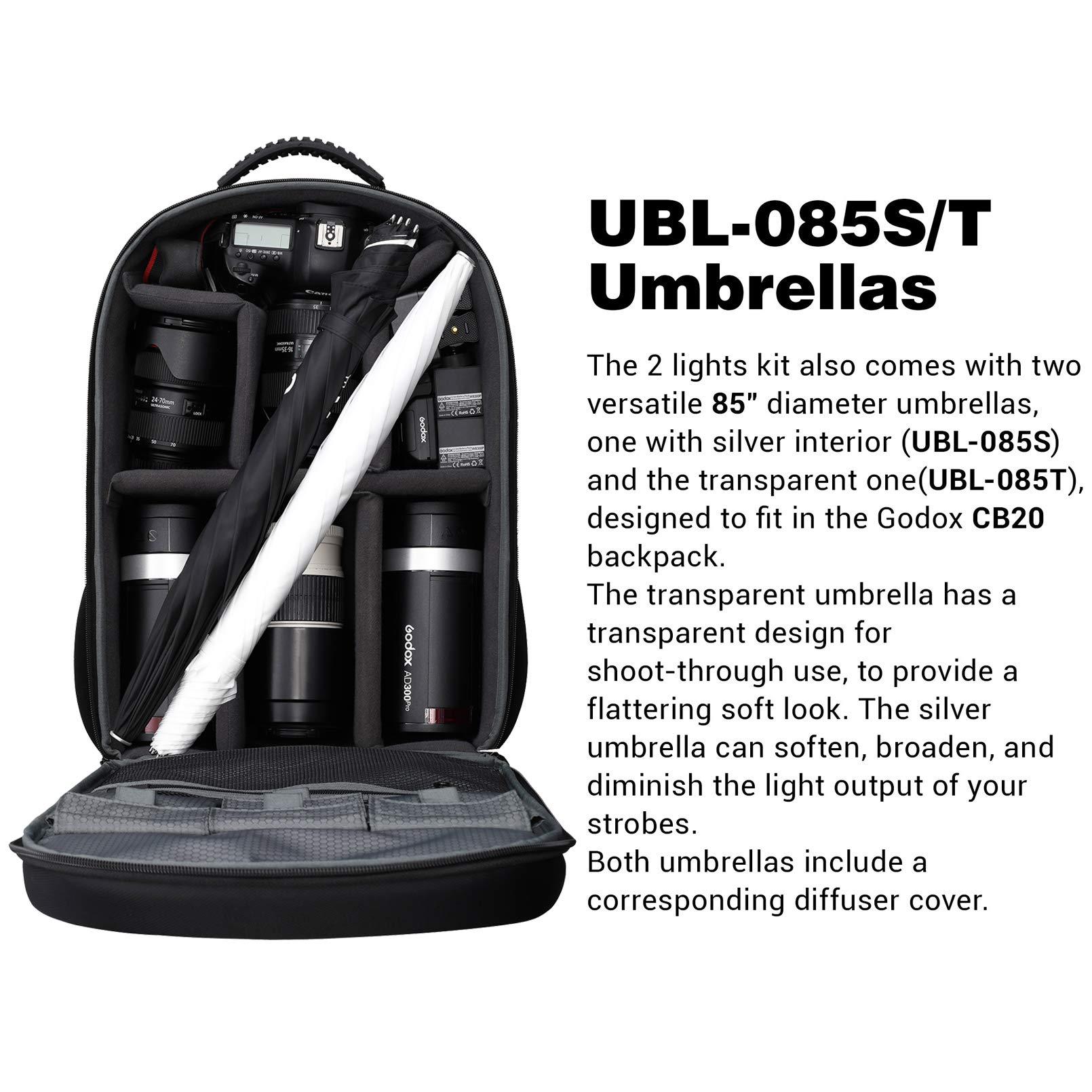 GODOX Godox AD300 Pro Photography Lighting Kit, 2.4G TTL 1/8000s HSS Strobe Light Photography Kit, 0.01-1.5S Recycle Time, 320 Full Power Studio Lighting Kit, Expand Your Capability with Ease(AD300Pro Kit)