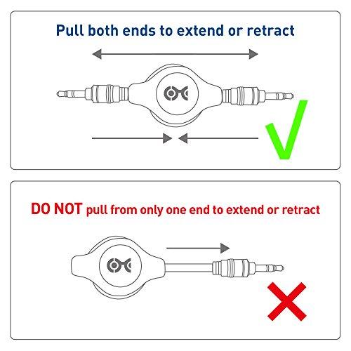 Cable Matters Cable Matters 2-Pack Gold-Plated Retractable Aux Cable - 2.5 Feet
