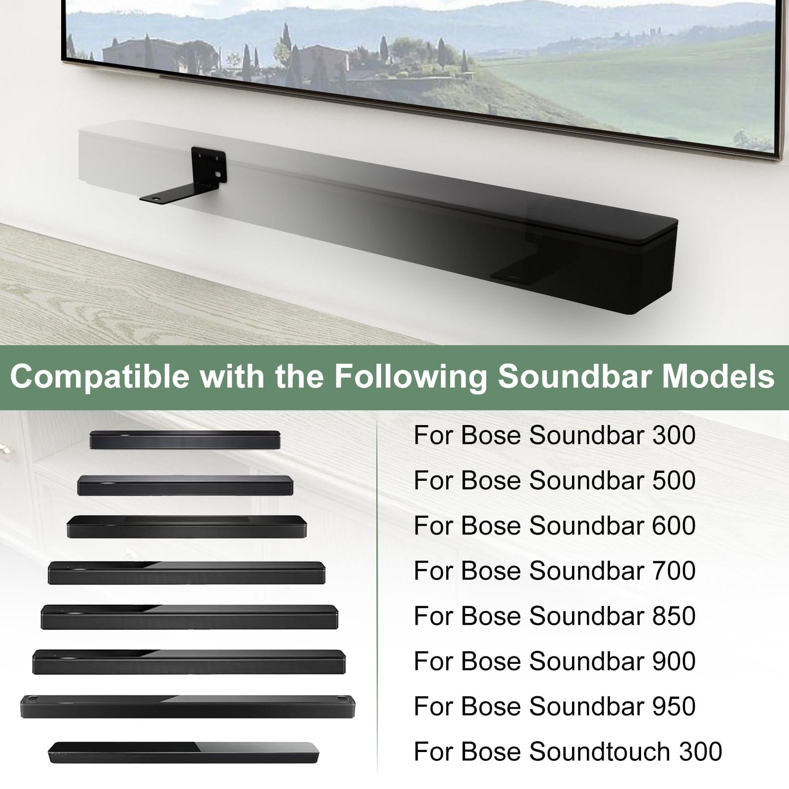 Dinghosen Dinghosen Soundbar Wall Mount for Bose WB-300 SoundTouch 300 Soundbar 500 Soundbar 600 Soundbar 700 Soundbar 850 Soundbar 900 Soundbar 950 for Bose Soundbar Mount, for Bose Soundbar Mounting Bracket