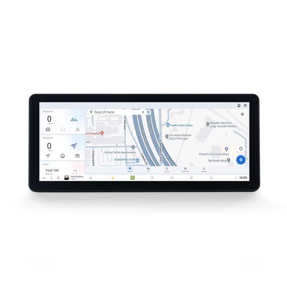 RONGJI DUDUAUTO 12+512GB 12.3\" QLED Universal Intelligent Radio Stereo Android 13 1920x720 Touch Screen GPS Navigation Head Unit with Car-Play Android Auto Type-C Port(Type A)