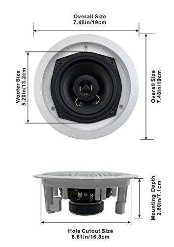 Acoustic Audio by Goldwood Acoustic Audio R191 in Ceiling/in Wall Speaker 2 Pair Pack 2 Way Home Theater 800 Watt R191-2PR