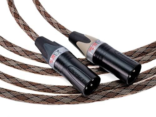 BETTERCABLES.COM Better Cables BETTERCABLES.COM Silver Serpent Snake Edition Balanced XLR Audiophile Audio Cables (Pair - 2 Cables) - High-End, High-Performance, Silver/Copper Hybrid, Low-Capacitance - 6 Feet