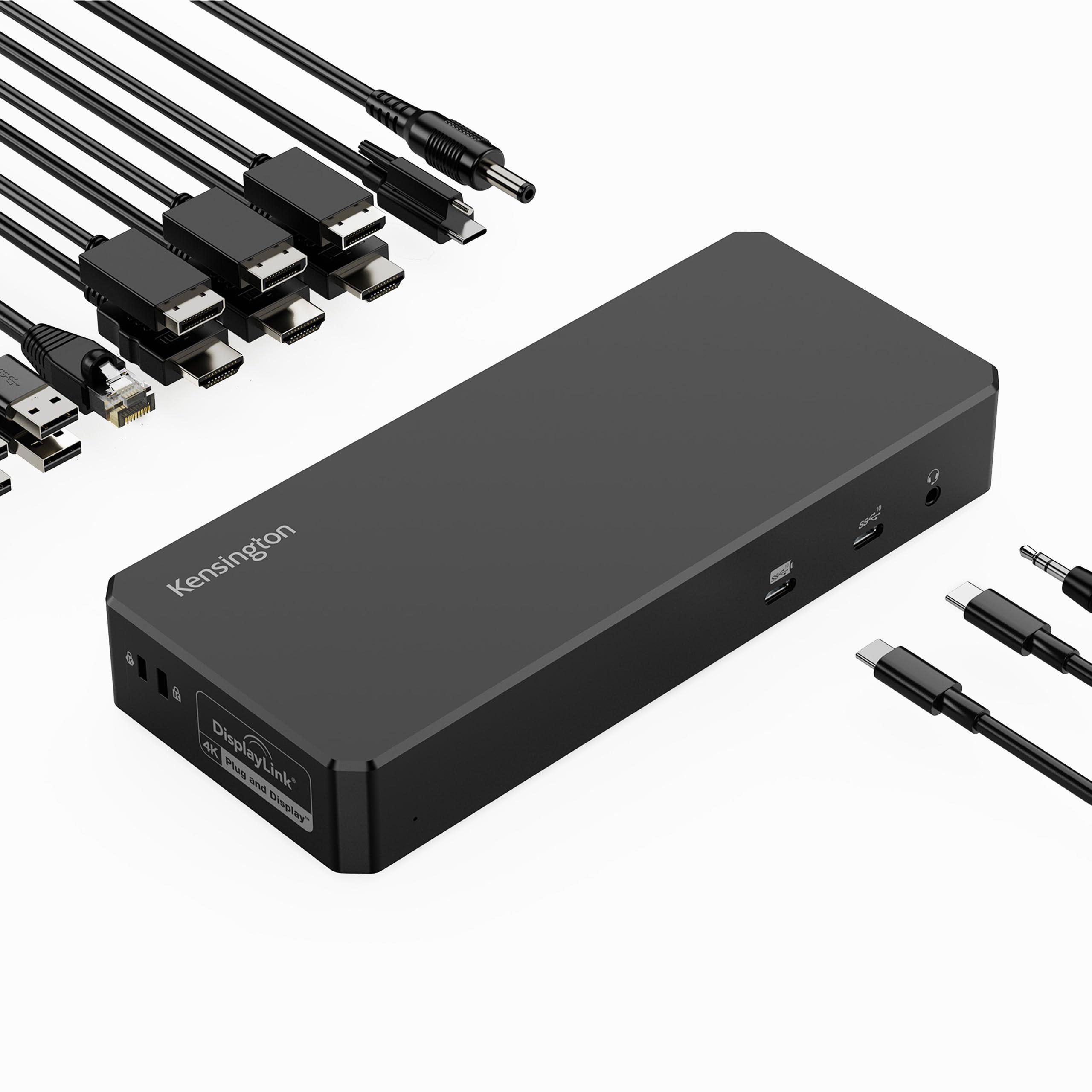 Kensington Kensington SD4790-MAC EQ USB-C DisplayLink Triple 4K Docking station for MacBook with 100W Laptop Charging, 3xHDMI, 3xDisplayPort, Audio, Ethernet, for M1/M2/M3 (K33621NA)