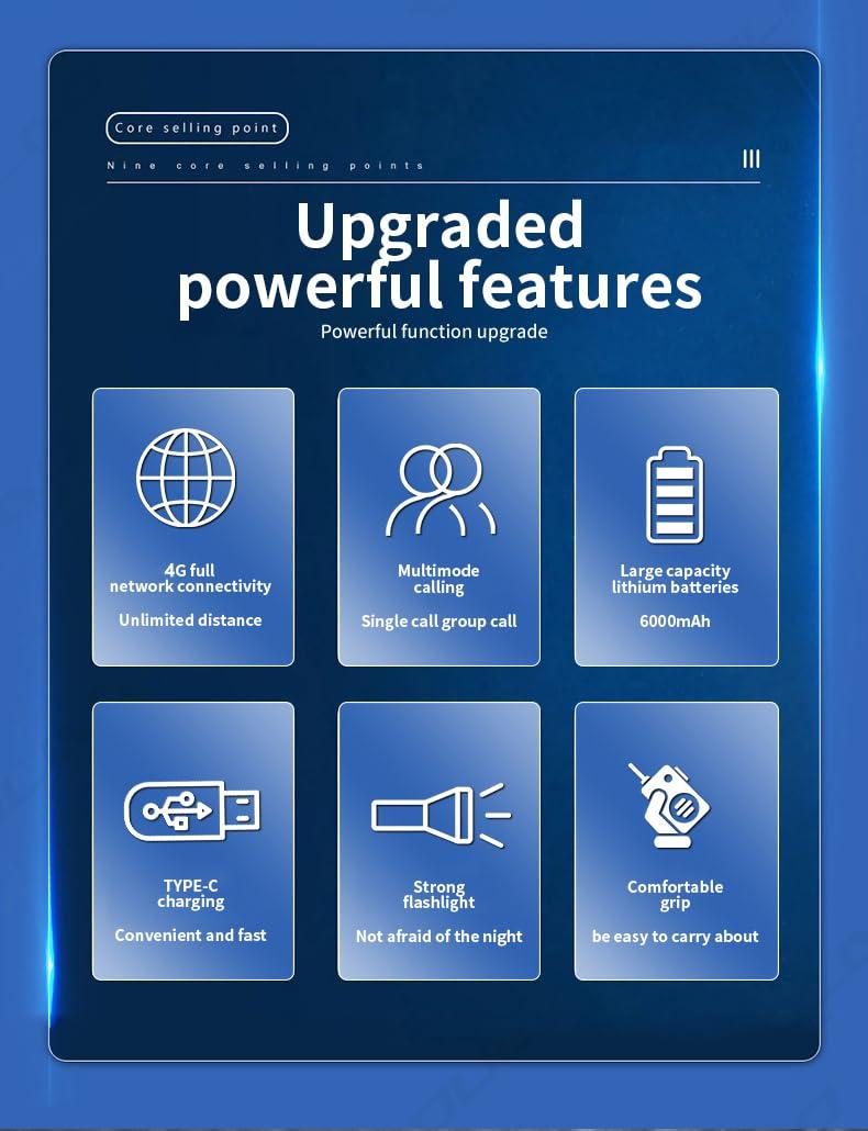 Alltheway Alltheway 2 Pack Rapid Radios Unlimited Range Nationwide Walkie Talkie Global 4G PTT Two Way Radio with Flashlight 5000 Miles Reach, Rechargeable for Familiy, Work Green