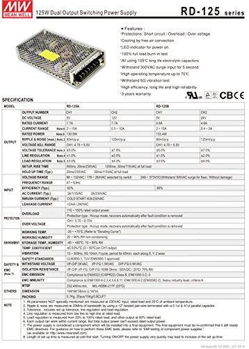 MEAN WELL Mean Well Original RD-125-2448 Dual Output Switching Power Supply 24V/48V 2A 144W