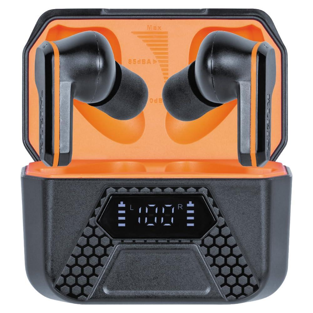 Klein Tools Klein Tools AESEB2 Elite Bluetooth Jobsite Earbuds, True Wireless Earplugs, 25dB NRR Hearing Protection, 24-Hour Playtime, Digital LED Display