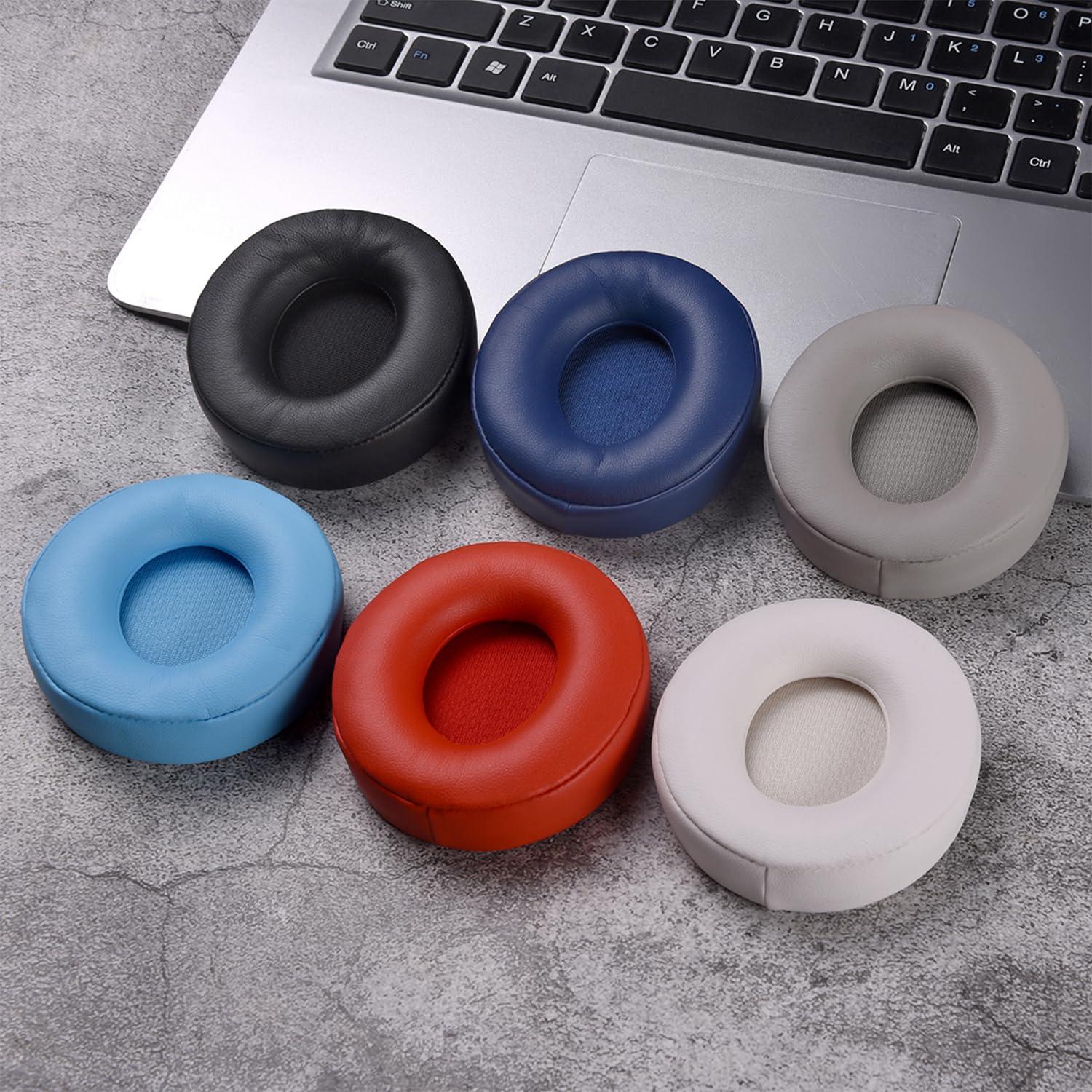 Adhiper Solo Pro Replacement Earpads Protein Leather Replacement Ear Pads Ear Cushion is Compatible with Beats Solo Pro Headphones (White)