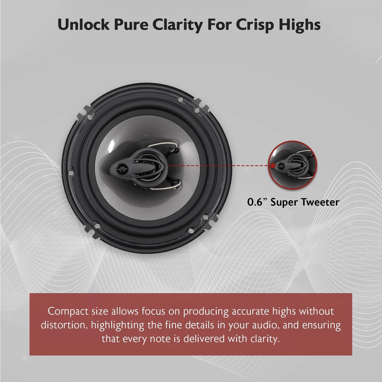 Rockville Rockville RV6.3A 6.5\" 3-Way Car Speakers, 750W, 4 Ohm, Polypropylene Woofer, Butyl Rubber Surround, With Grilles, CEA Compliant, Perfect for Car Audio
