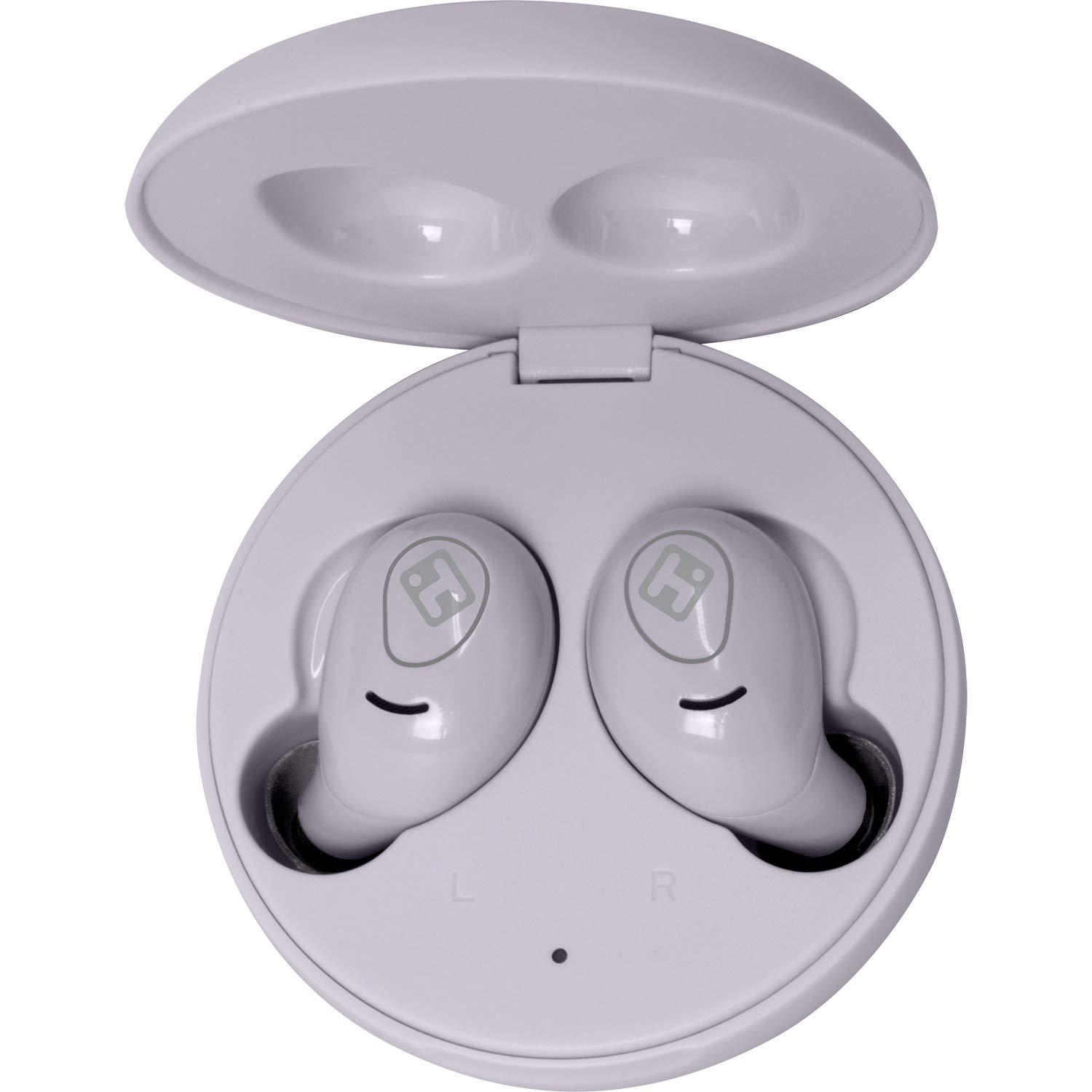 iHome iHome Wireless Earbuds with Charging Case, Water Resistant Bluetooth Earphones with Microphone and Touch Control, Purple