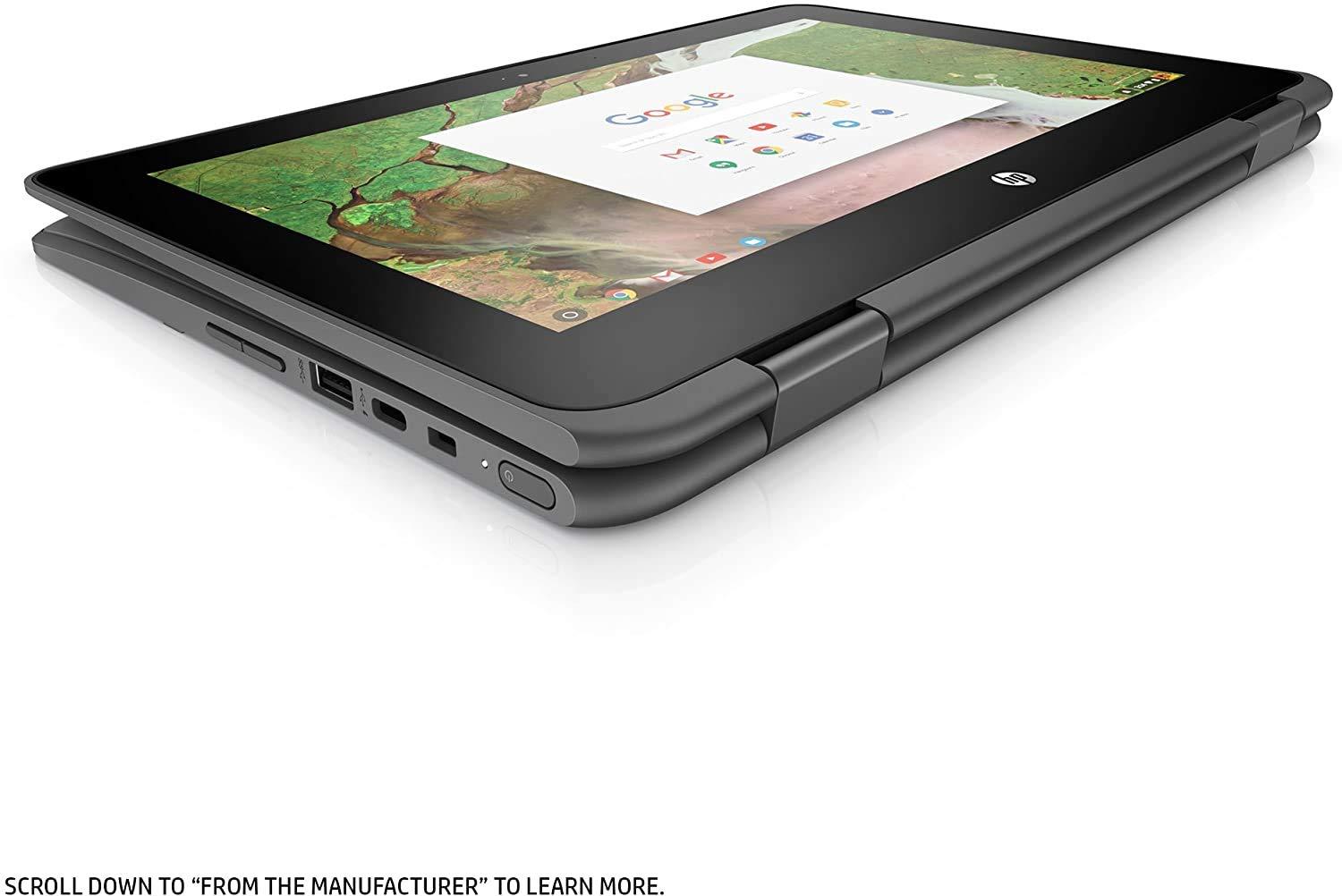 HP HP Chromebook 11 x 360 2-IN-1 11.6 inches (1366x768) TOUCHSCREEN, Celeron Dual-Core N3350, 32GB SSD, 4GB, Bluetooth, Webcam Chrome OS (GRAY) (Renewed)